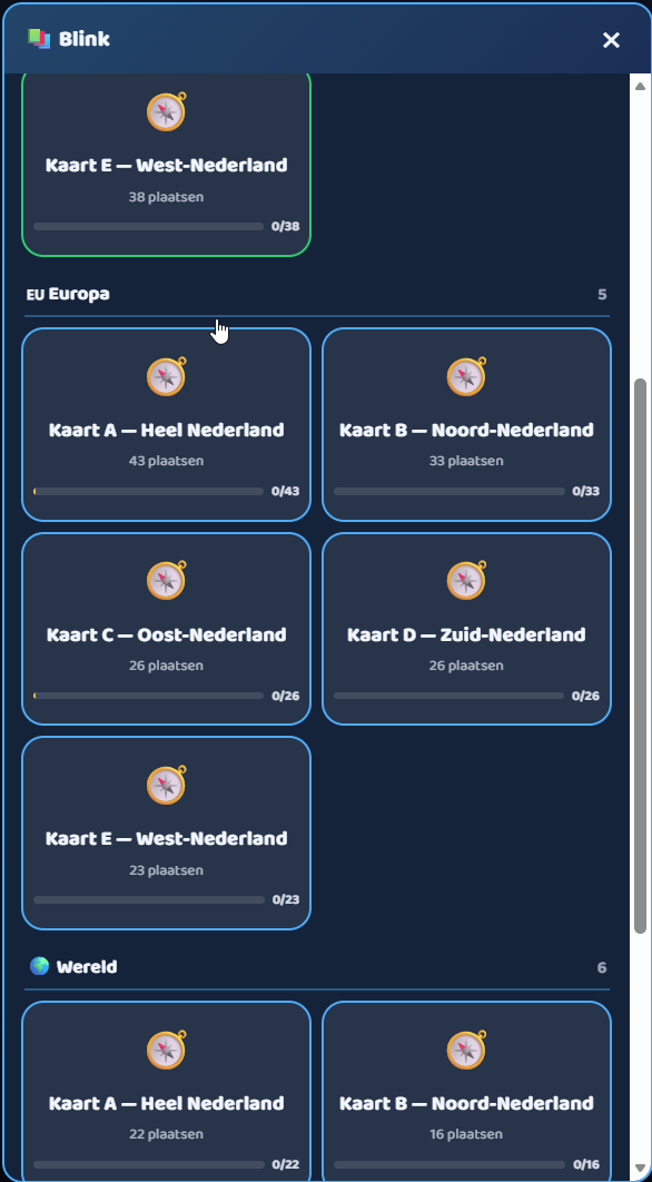 Kaarten per methode en gebied